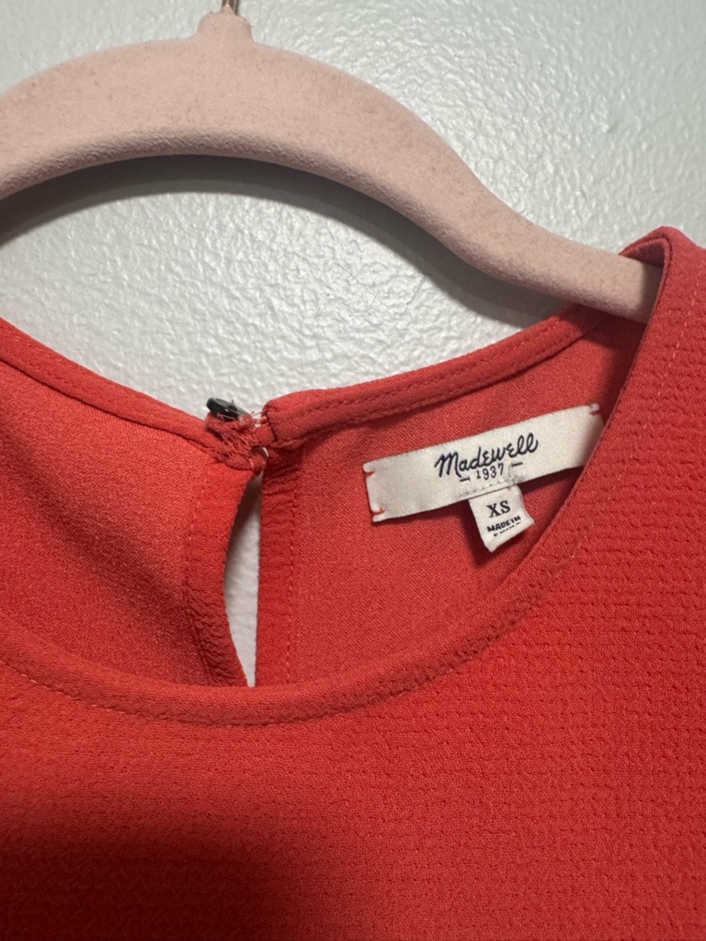 Madewell Bright Red Blouse With Pleated Back - Picture 8 of 9